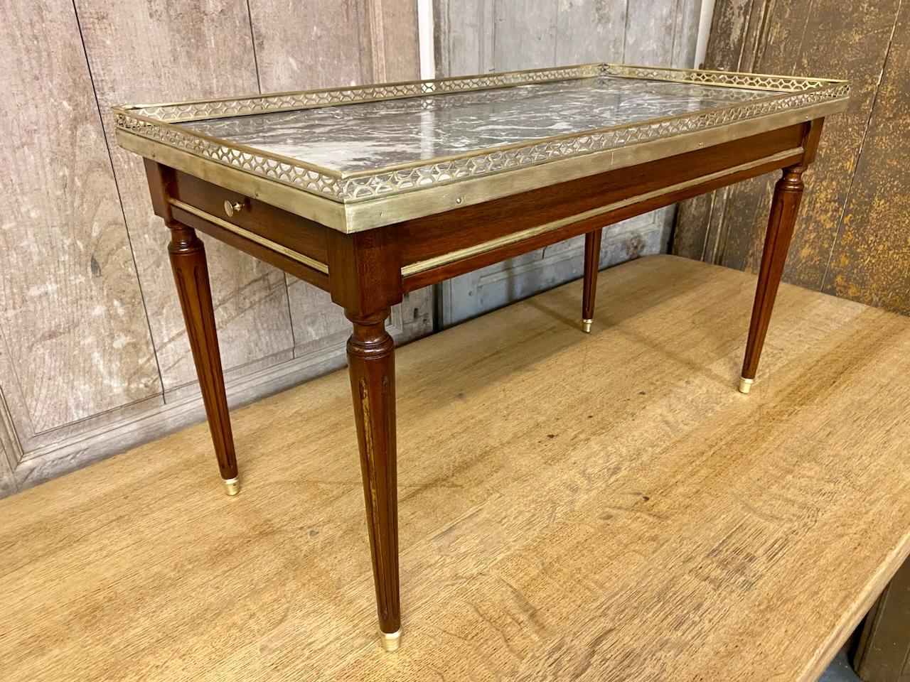 Pretty French Louis XVI Coffee Table with Drawer 8