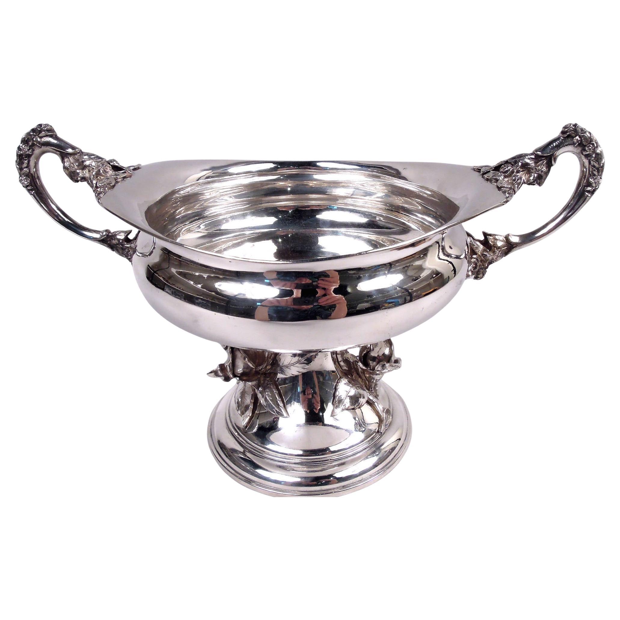 Pretty German Silver Footed Bowl with Rosebuds