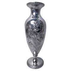 Pretty Gorham Edwardian Classical Sterling Silver 10-Inch Vase