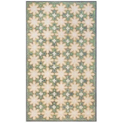 Jolie couleur verte avec motif étoilé Tapis contemporain fait main au crochet américain