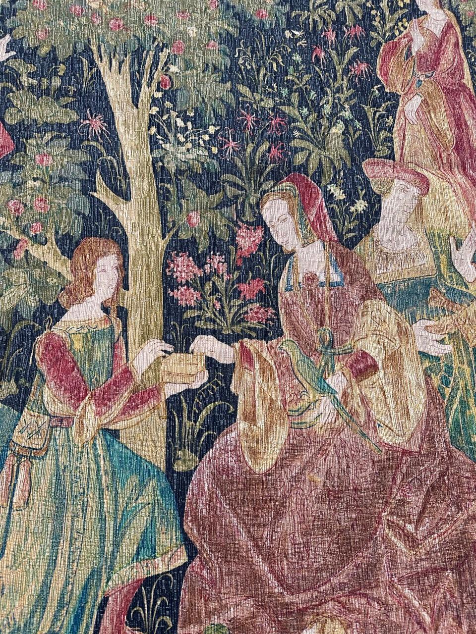 Aubusson Bobyrug’s Pretty Hand Printed French Tapestry For Sale
