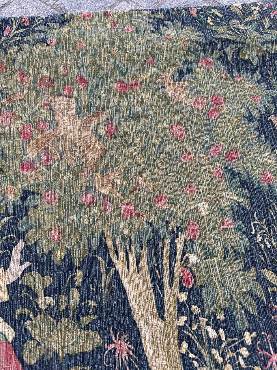 20th Century Bobyrug’s Pretty Hand Printed French Tapestry For Sale