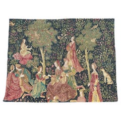 Vintage Pretty Hand Printed French Tapestry
