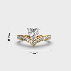 Pretty Heart Moissanite Ring 925 Sterling Silver Wedding Engagement Ring For Her