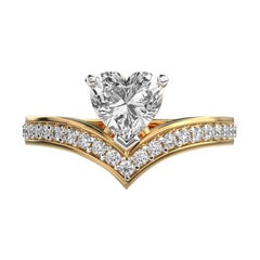 Pretty Heart Moissanite Ring 925 Sterling Silver Wedding Engagement Ring For Her