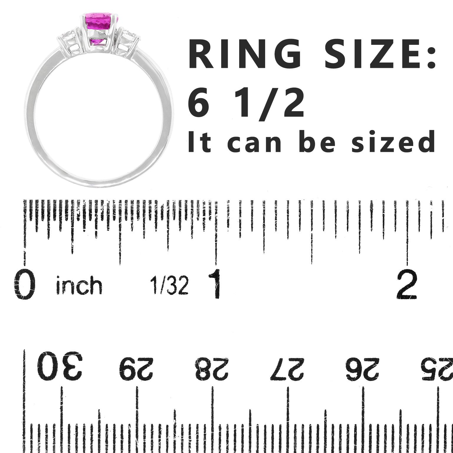 Pretty in Pink Sapphire & Diamond Ring For Sale 1