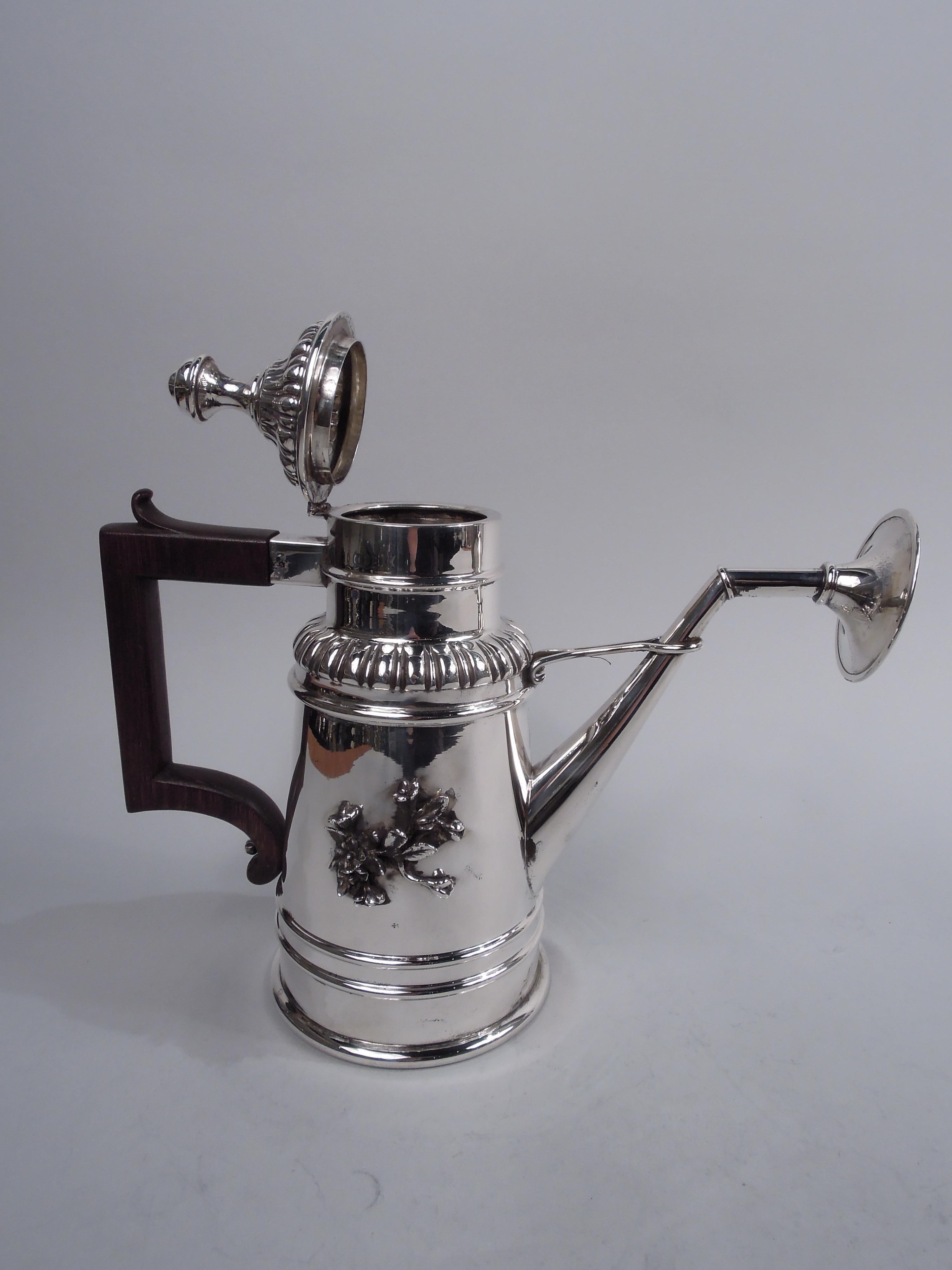 20th Century Pretty Italian Midcentury Modern Sterling Silver Watering Can For Sale