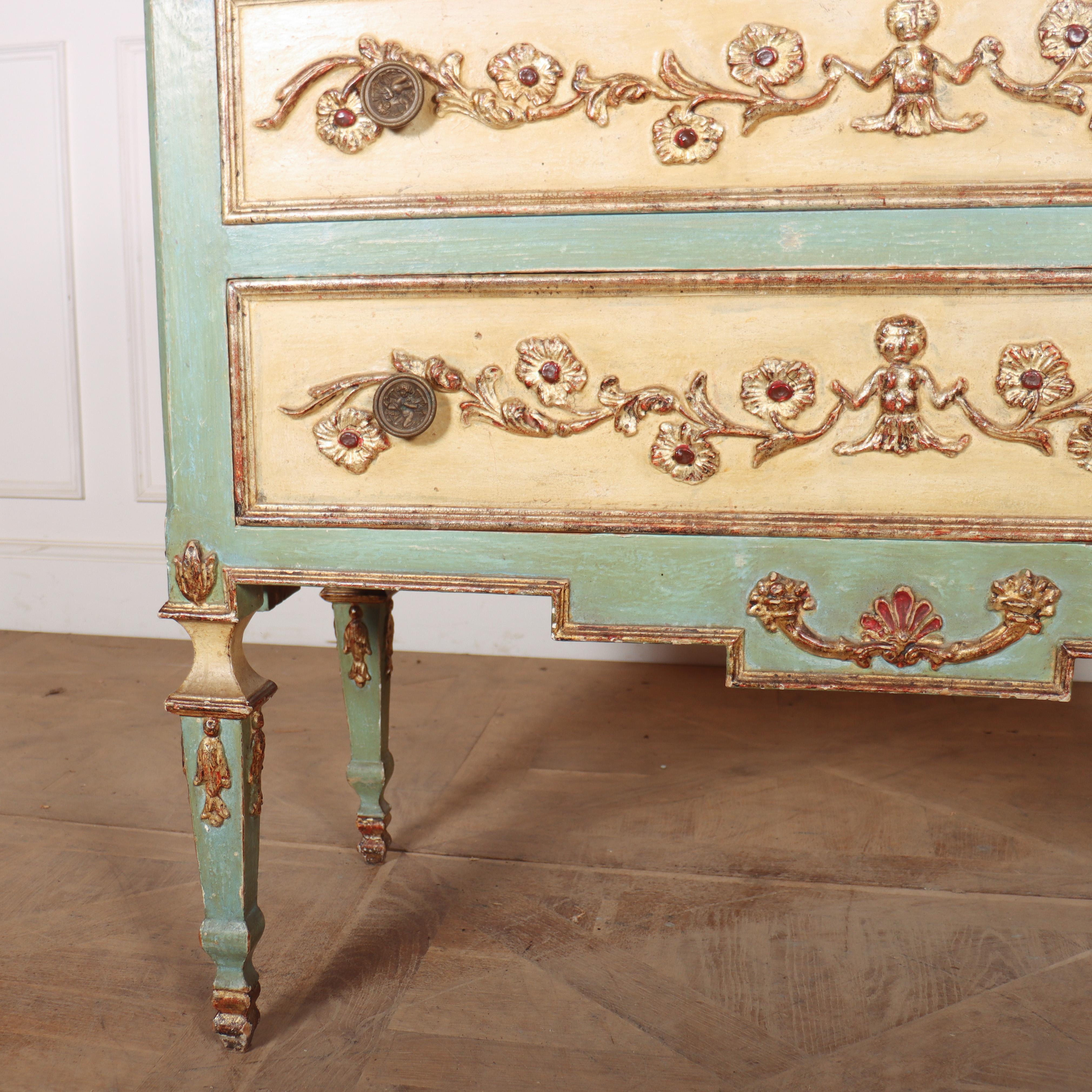 19th Century Pretty Italian Painted Commode For Sale