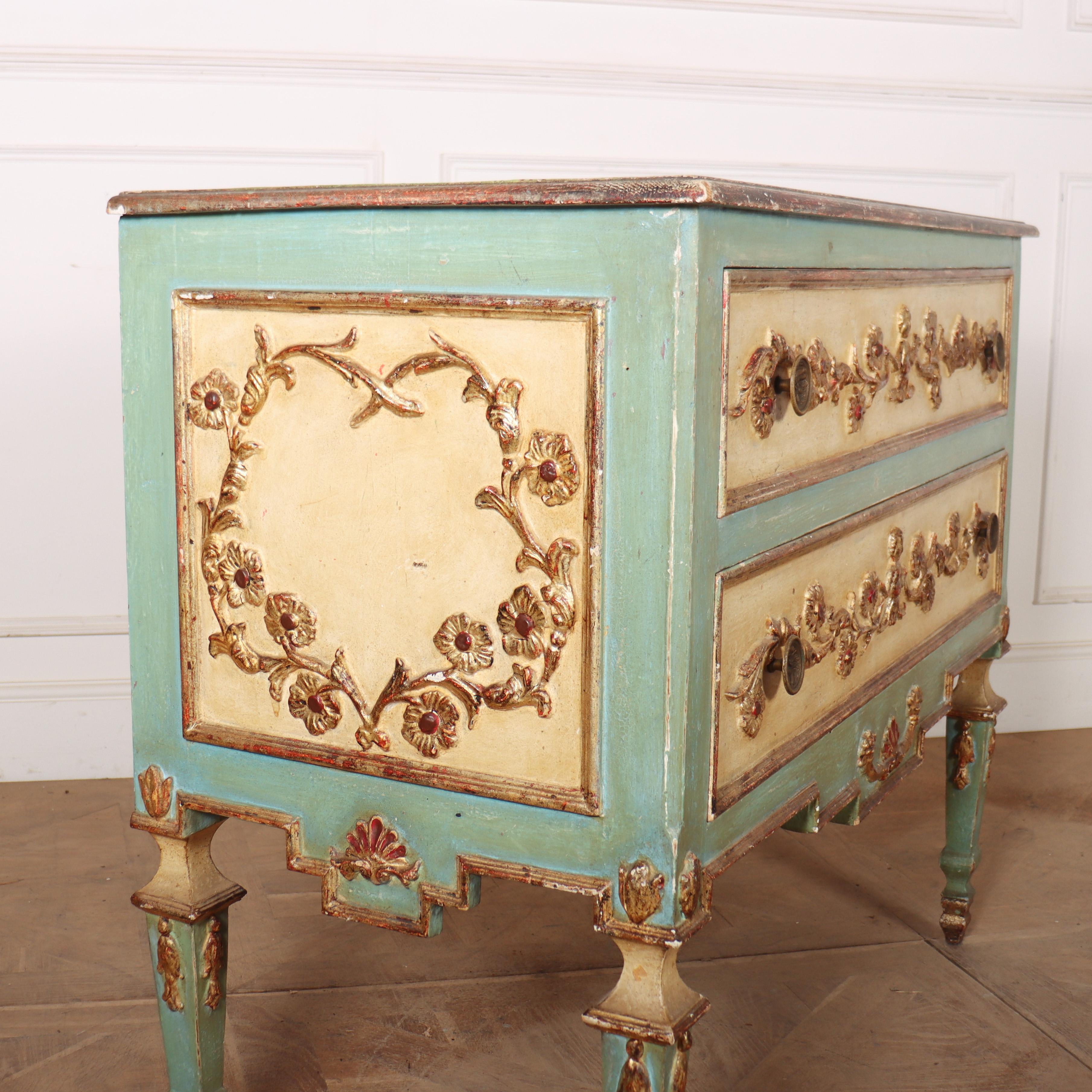 Pretty Italian Painted Commode For Sale 1