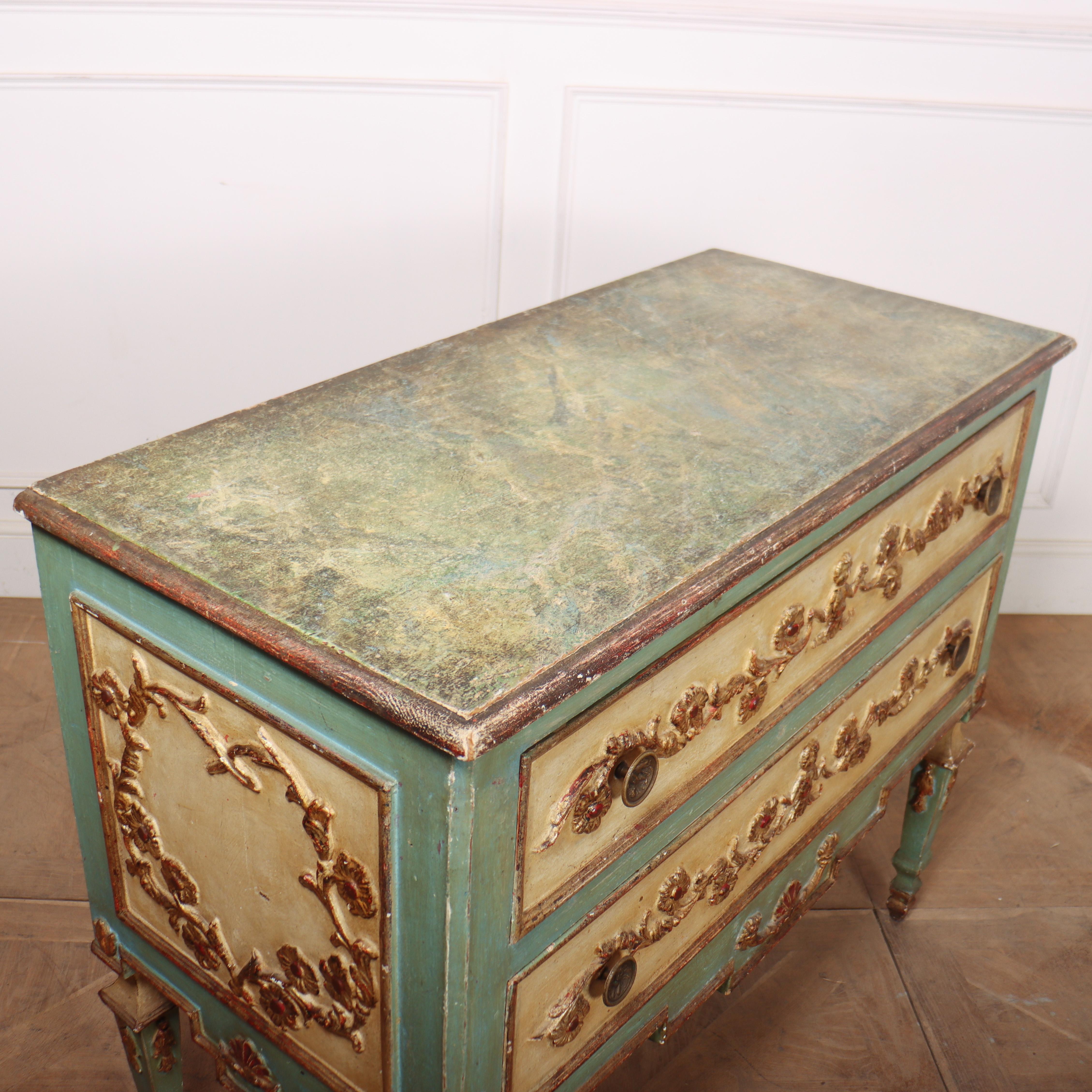 Pretty Italian Painted Commode For Sale 3