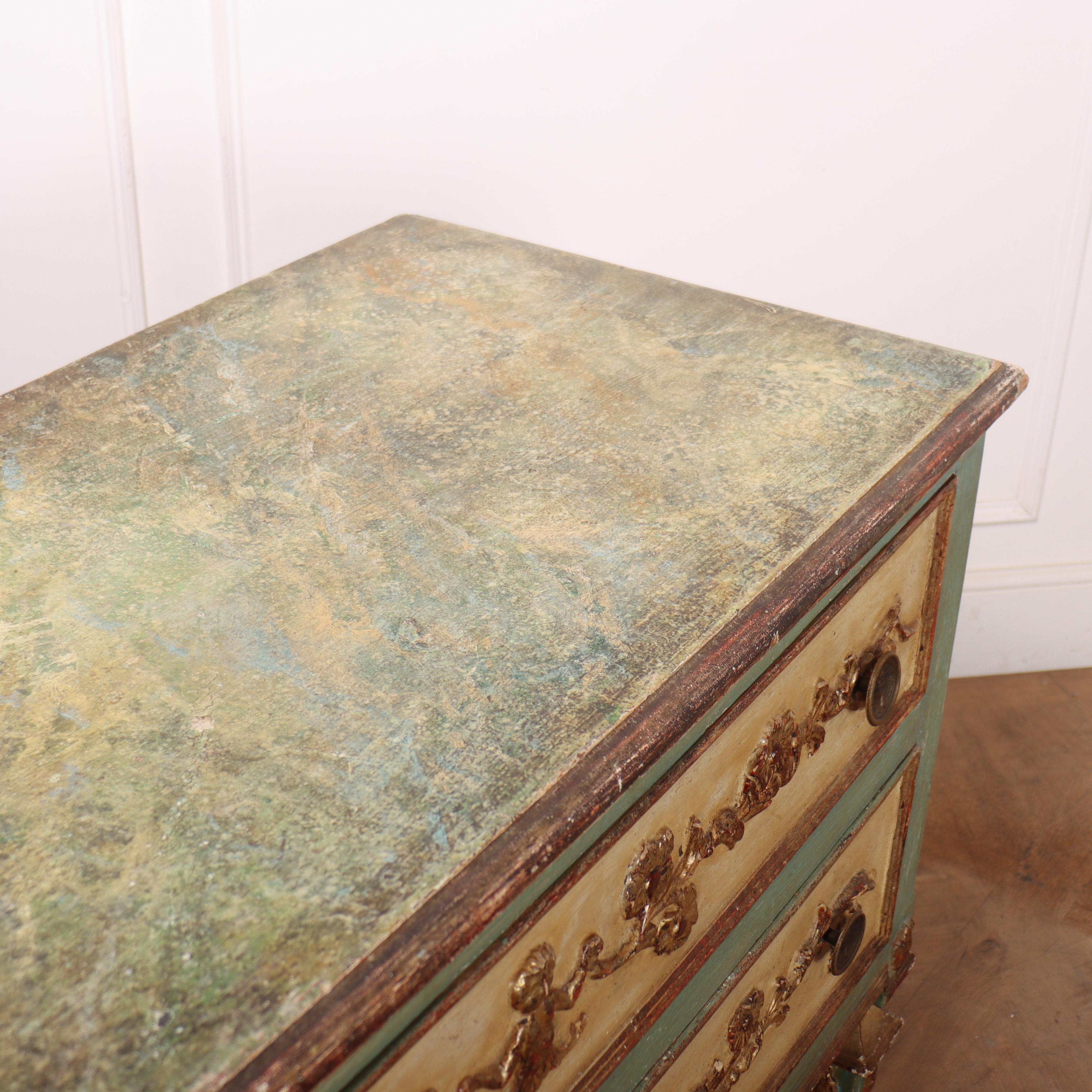 Pretty Italian Painted Commode For Sale 4