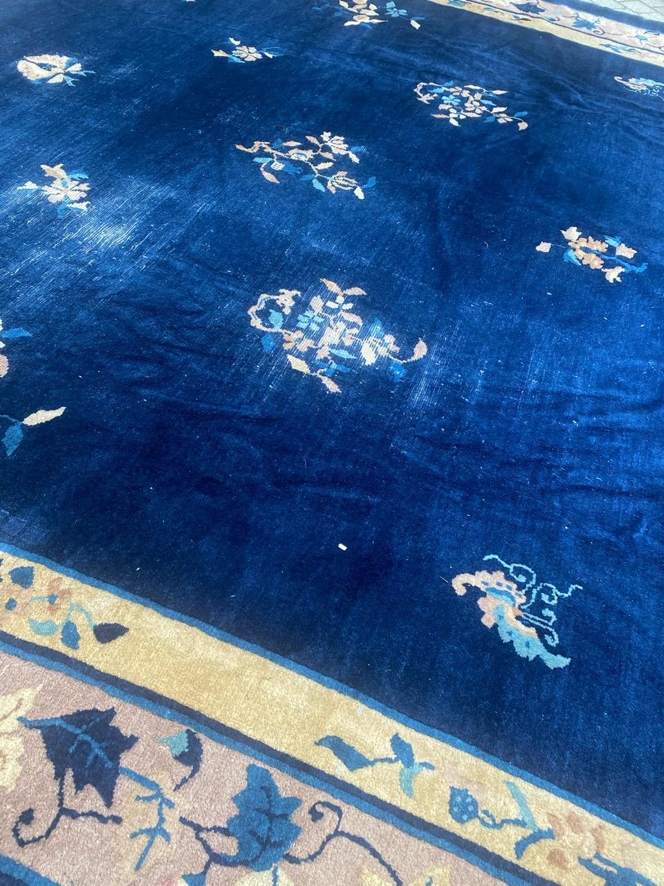 Bobyrug’s Pretty Large Antique Chinese Art Deco Rug For Sale 6