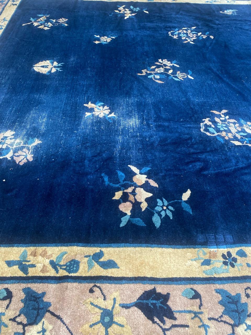 Bobyrug’s Pretty Large Antique Chinese Art Deco Rug For Sale 7