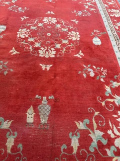 Bobyrug’s Pretty large antique Chinese art deco rug