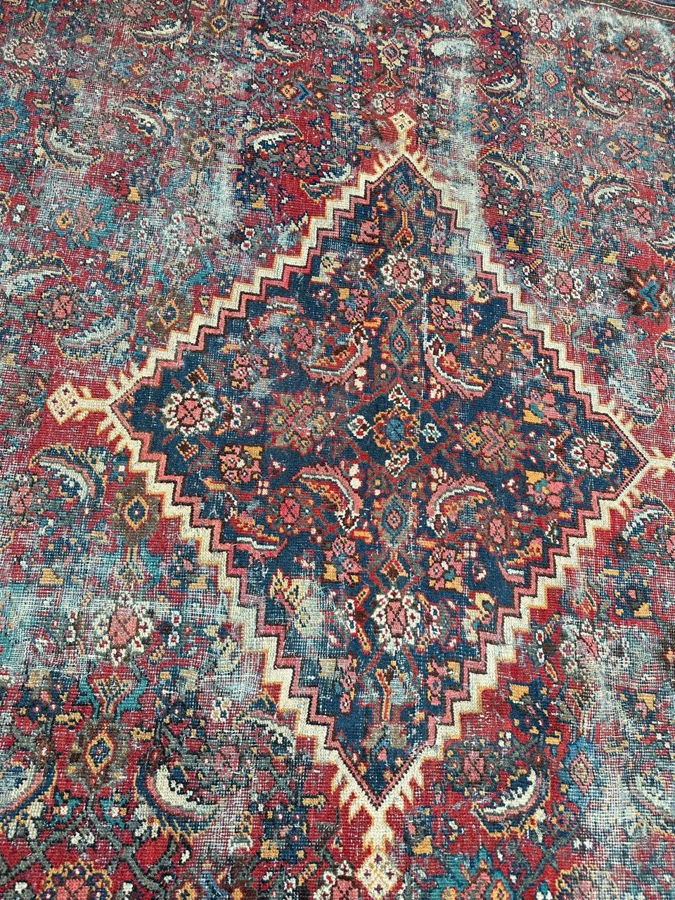Bobyrug’s Pretty large antique Distressed mahal rug  For Sale 2