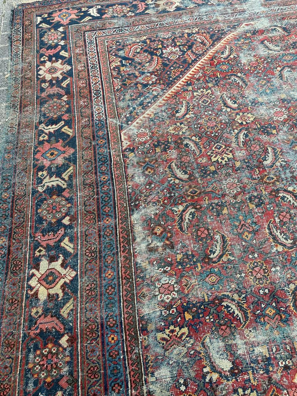 Bobyrug’s Pretty large antique Distressed mahal rug  For Sale 4