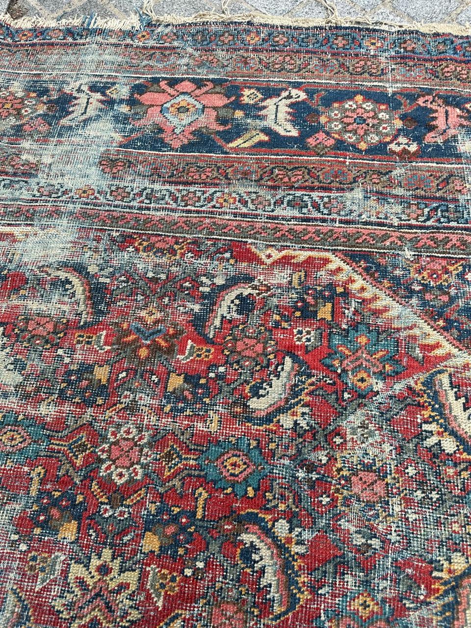 Bobyrug’s Pretty large antique Distressed mahal rug  For Sale 8