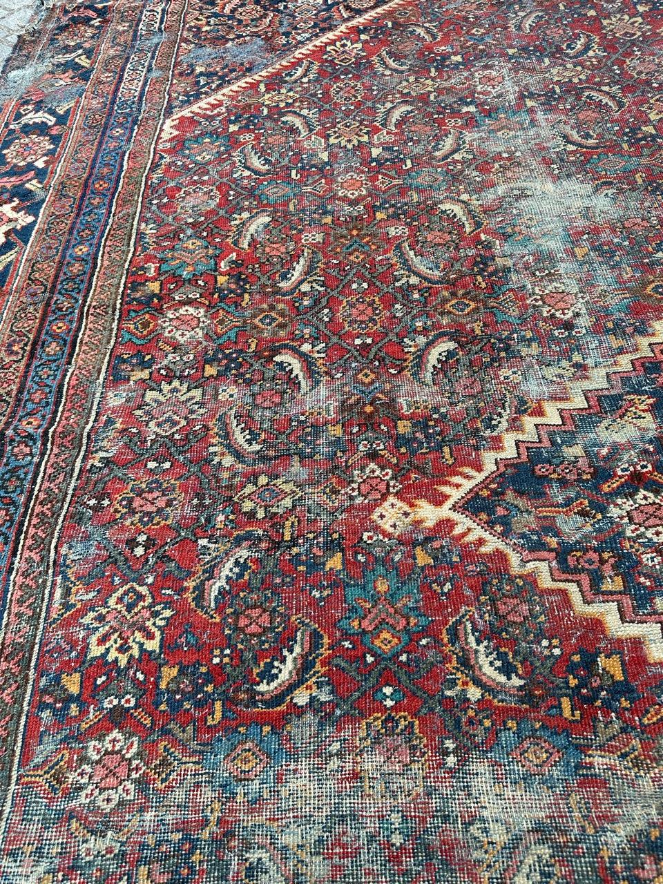 Bobyrug’s Pretty large antique Distressed mahal rug  For Sale 9
