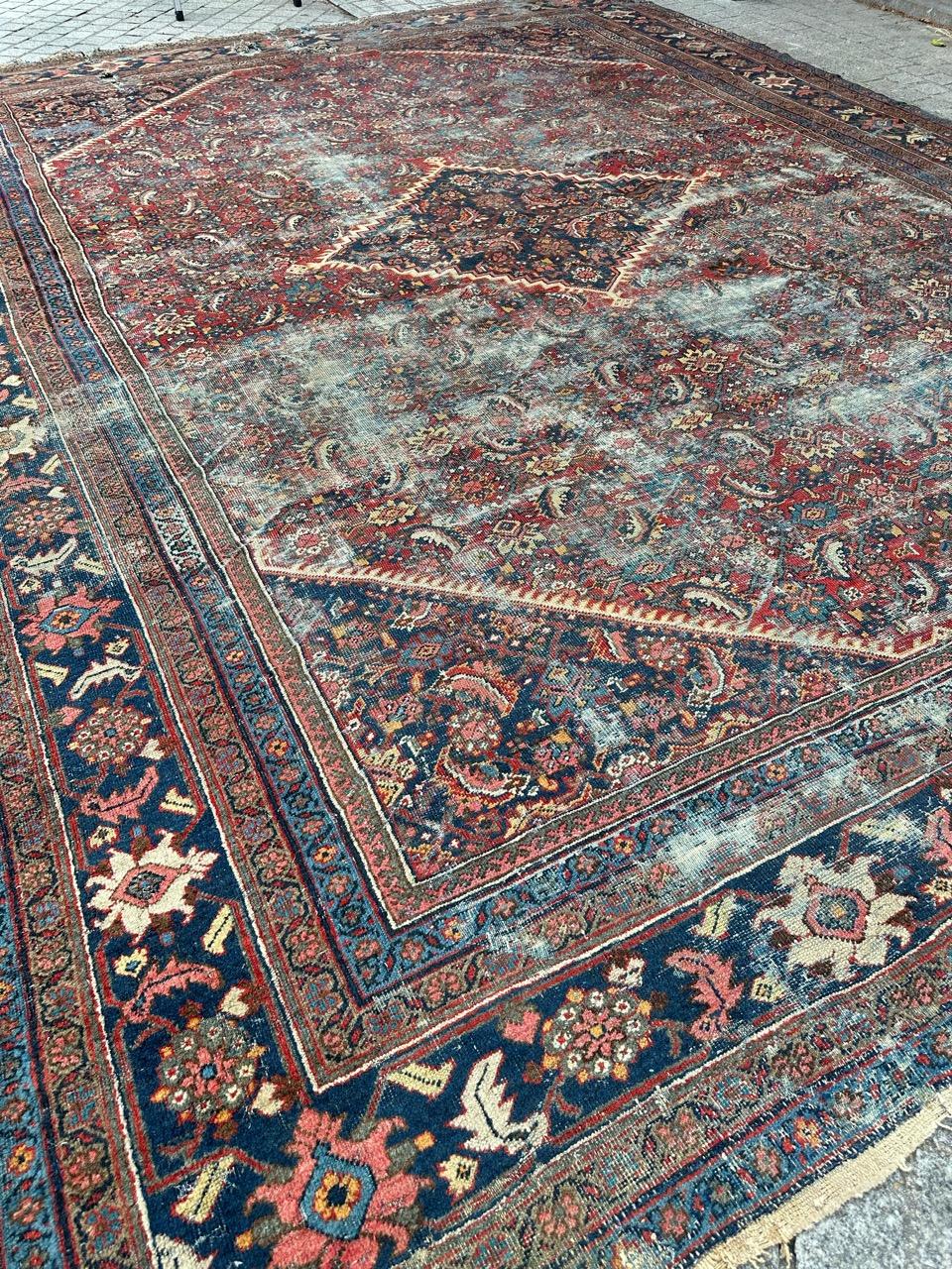 Bobyrug’s Pretty large antique Distressed mahal rug  For Sale 10