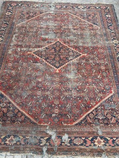 Bobyrug’s Pretty large antique Distressed mahal rug