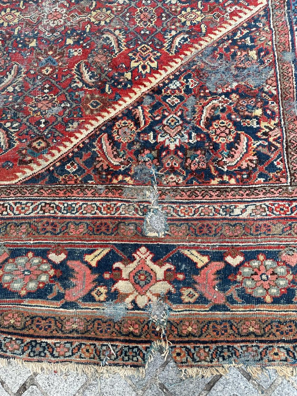 Asian Bobyrug’s Pretty large antique Distressed mahal rug  For Sale