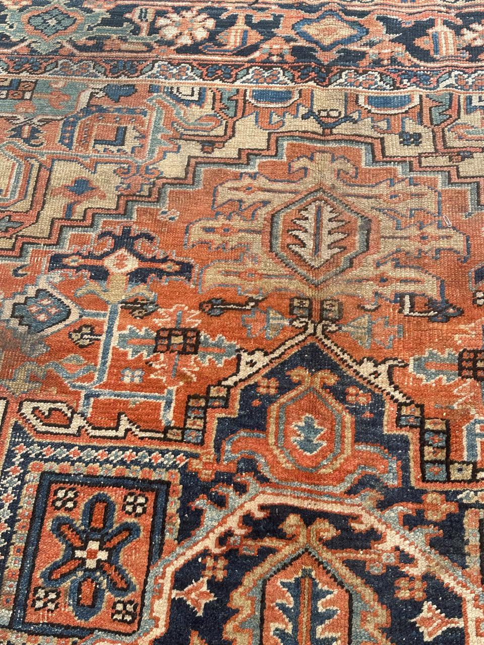 Pretty large antique Heriz rug For Sale 3