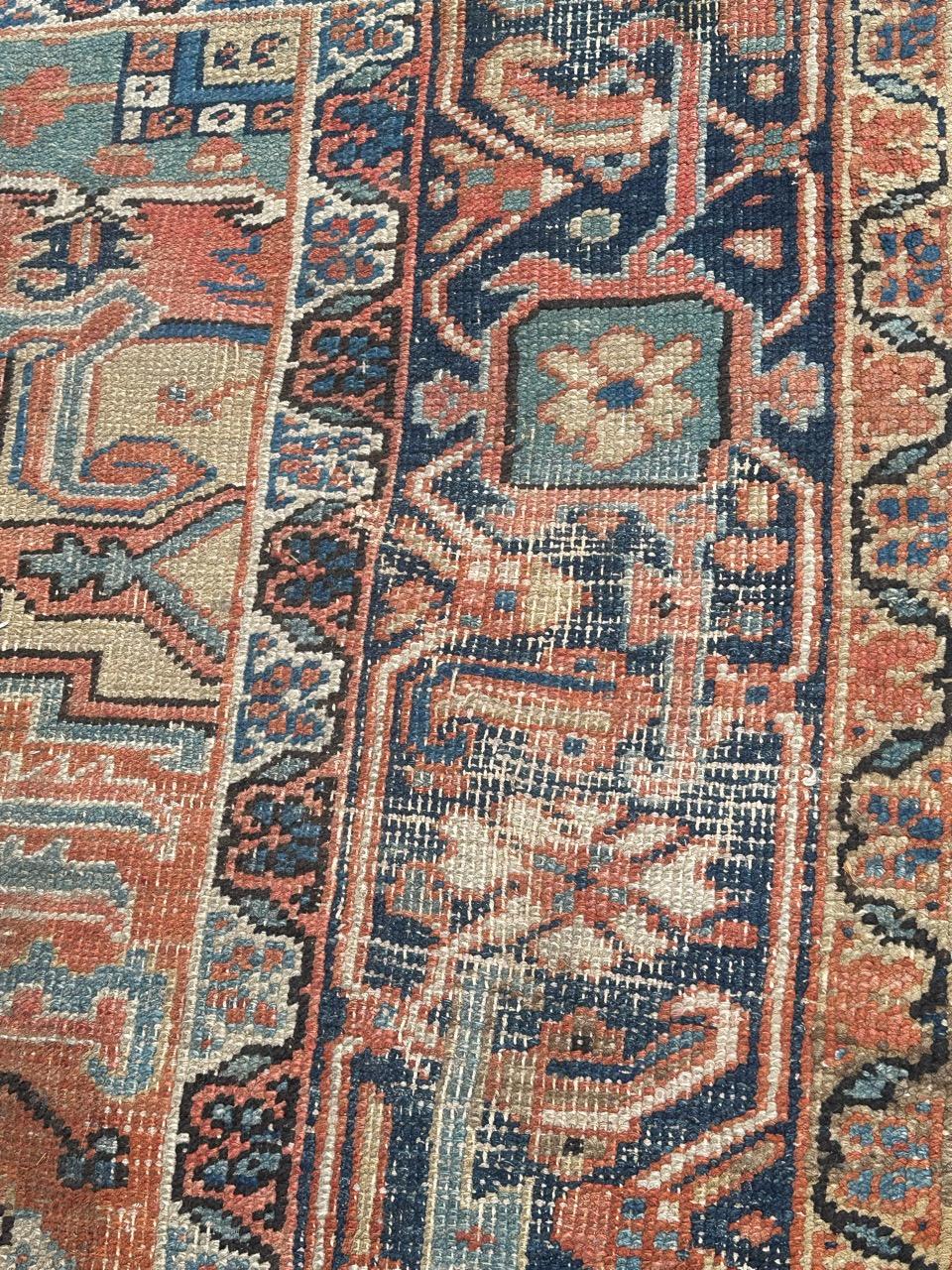 Pretty large antique Heriz rug For Sale 4