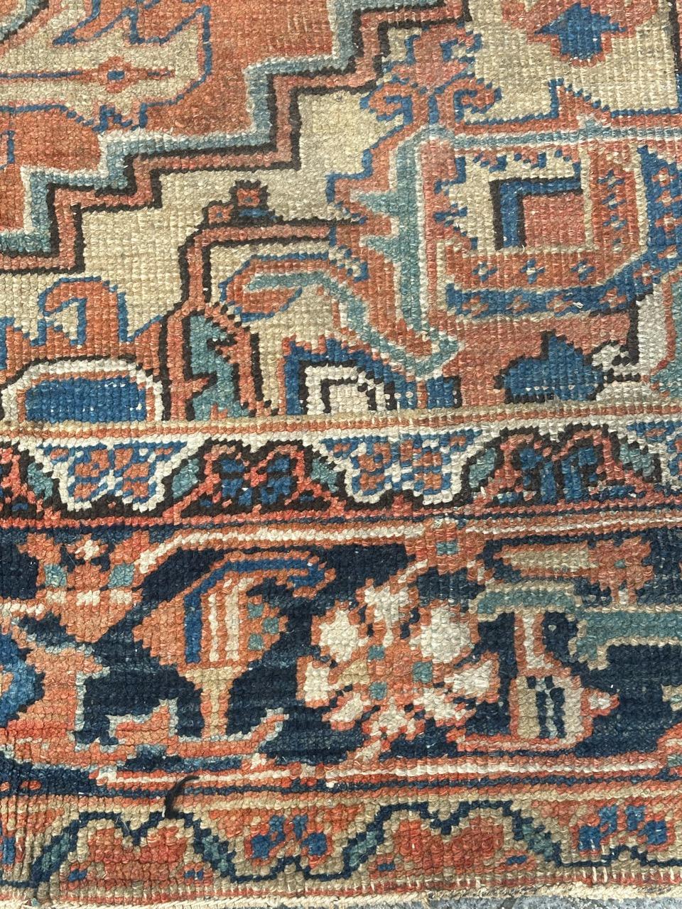 Pretty large antique Heriz rug For Sale 7