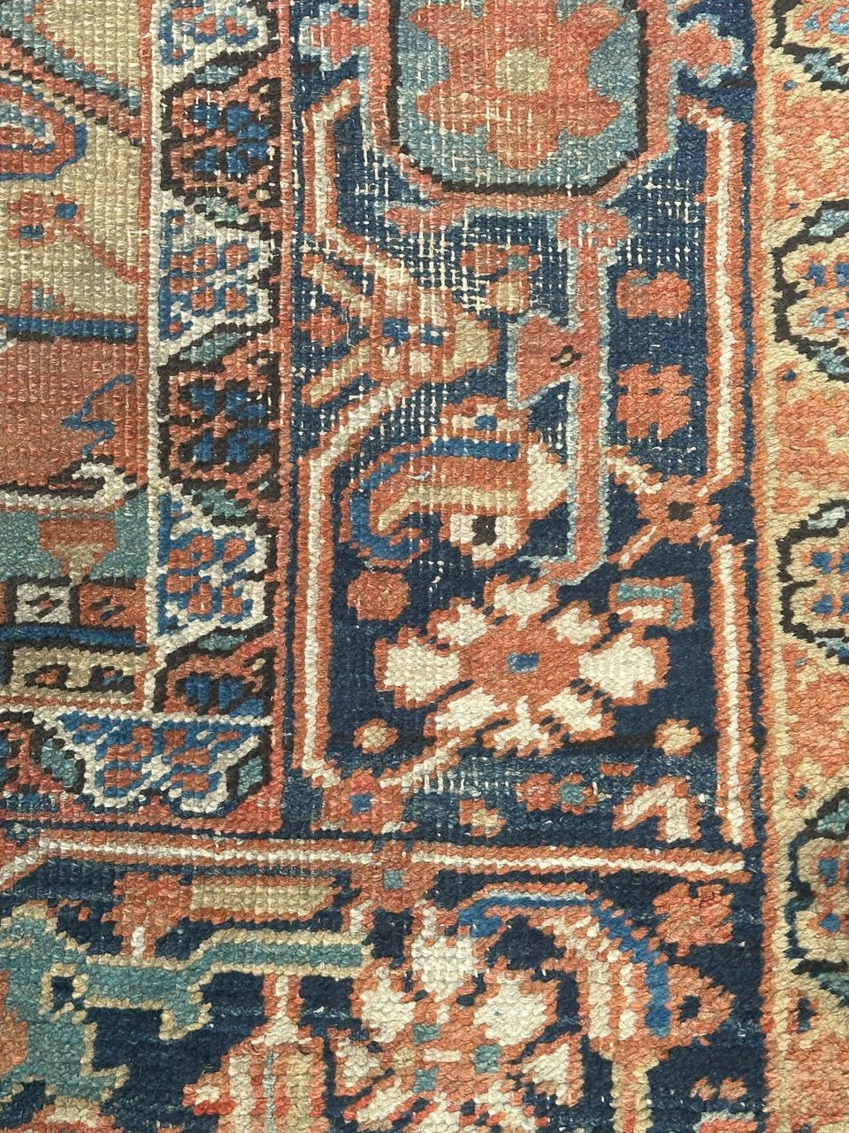 Pretty large antique Heriz rug For Sale 8