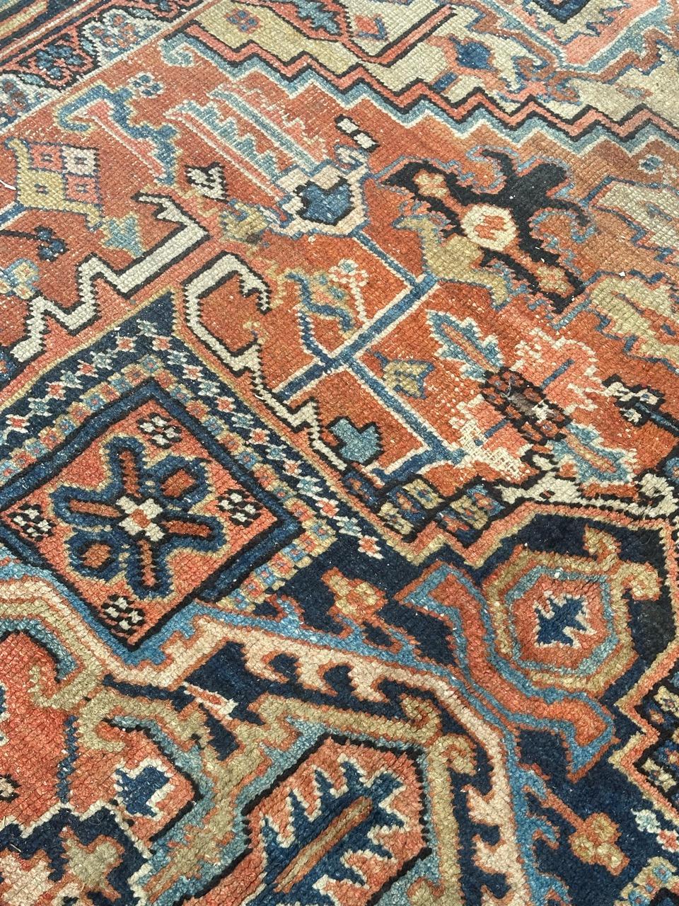 Pretty large antique Heriz rug For Sale 10