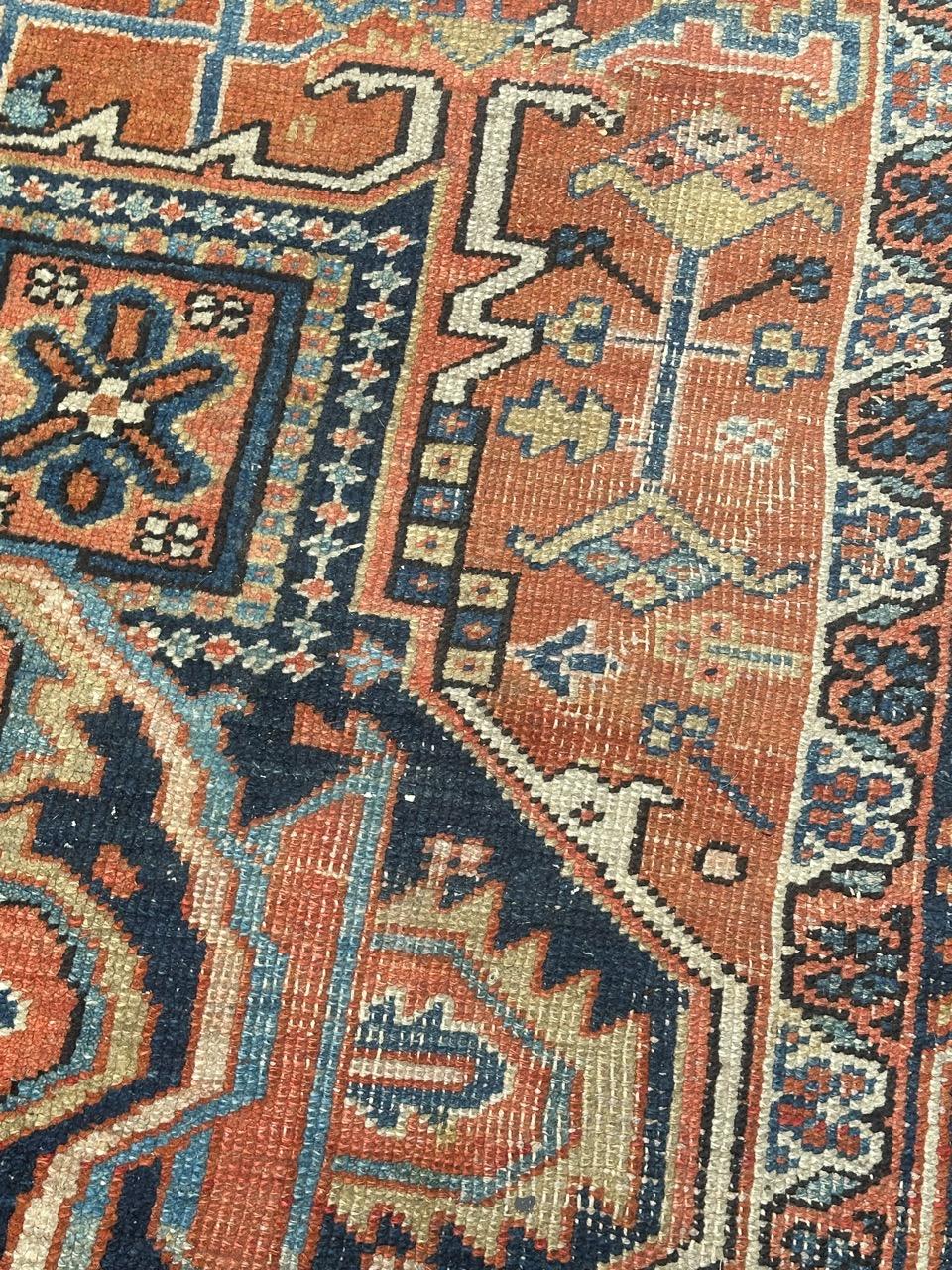 Pretty large antique Heriz rug For Sale 11