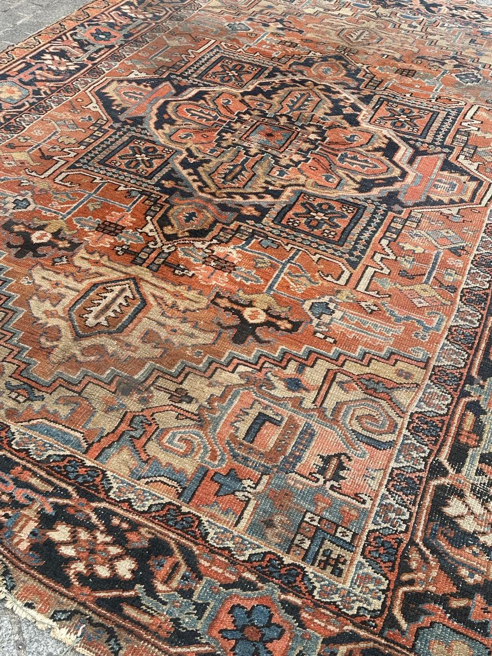 Heriz Serapi Pretty large antique Heriz rug For Sale