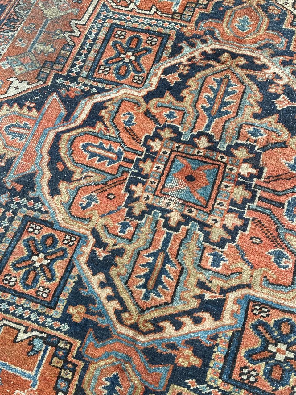Pretty large antique Heriz rug For Sale 2