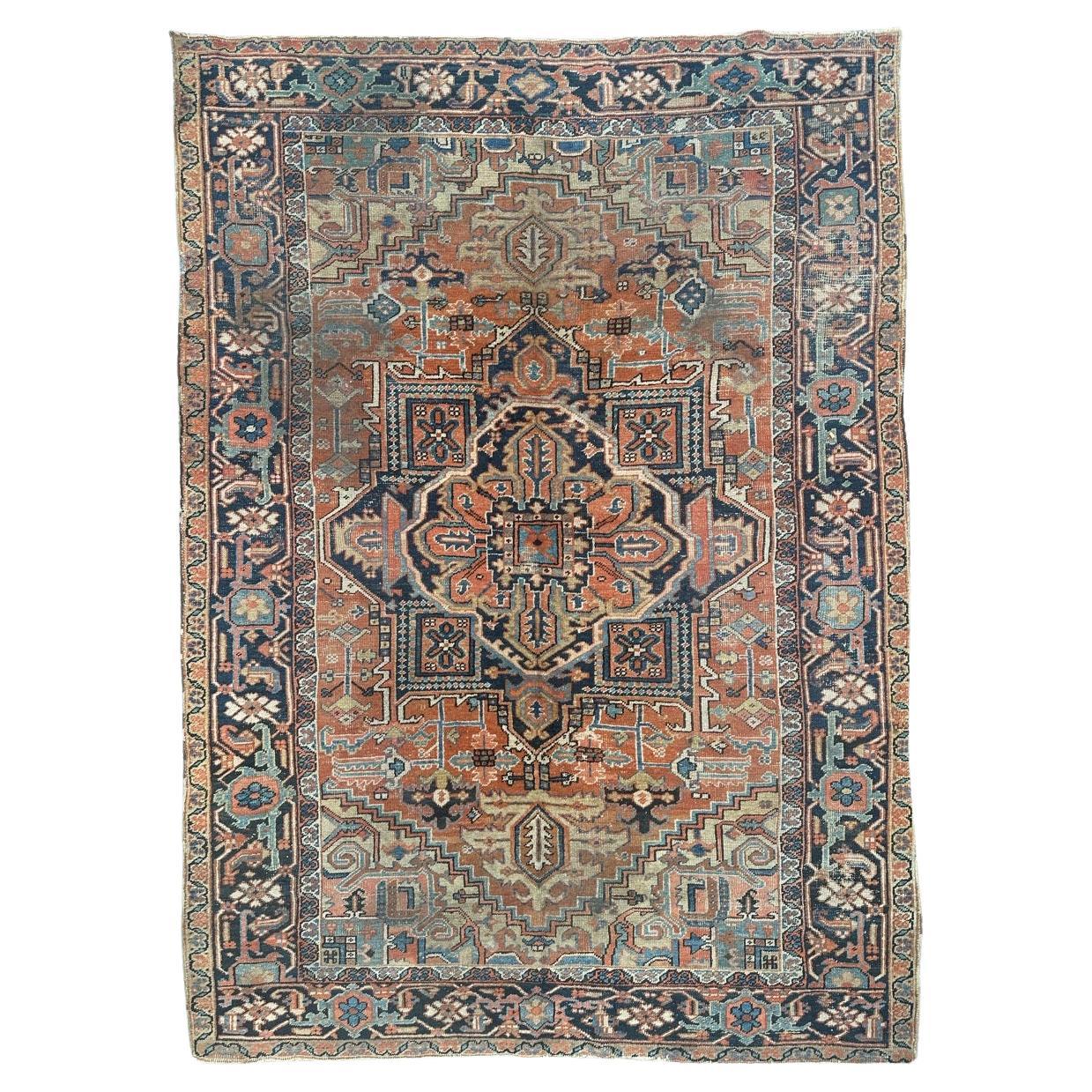 Pretty large antique Heriz rug