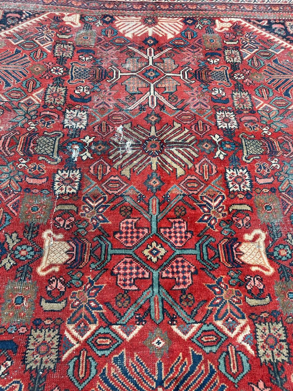 19th Century Bobyrug’s Pretty large antique mahal rug  For Sale