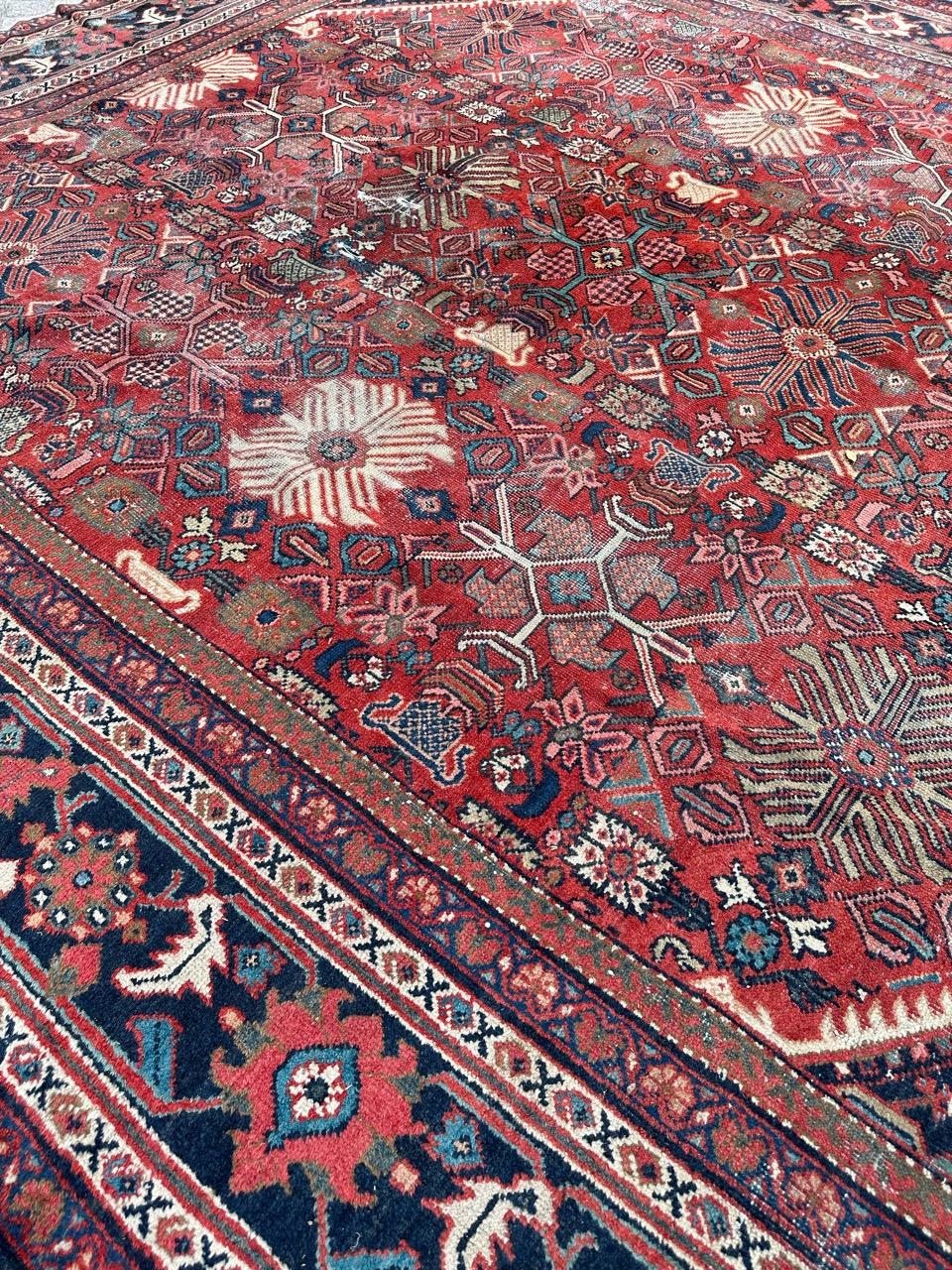 Cotton Bobyrug’s Pretty large antique mahal rug  For Sale