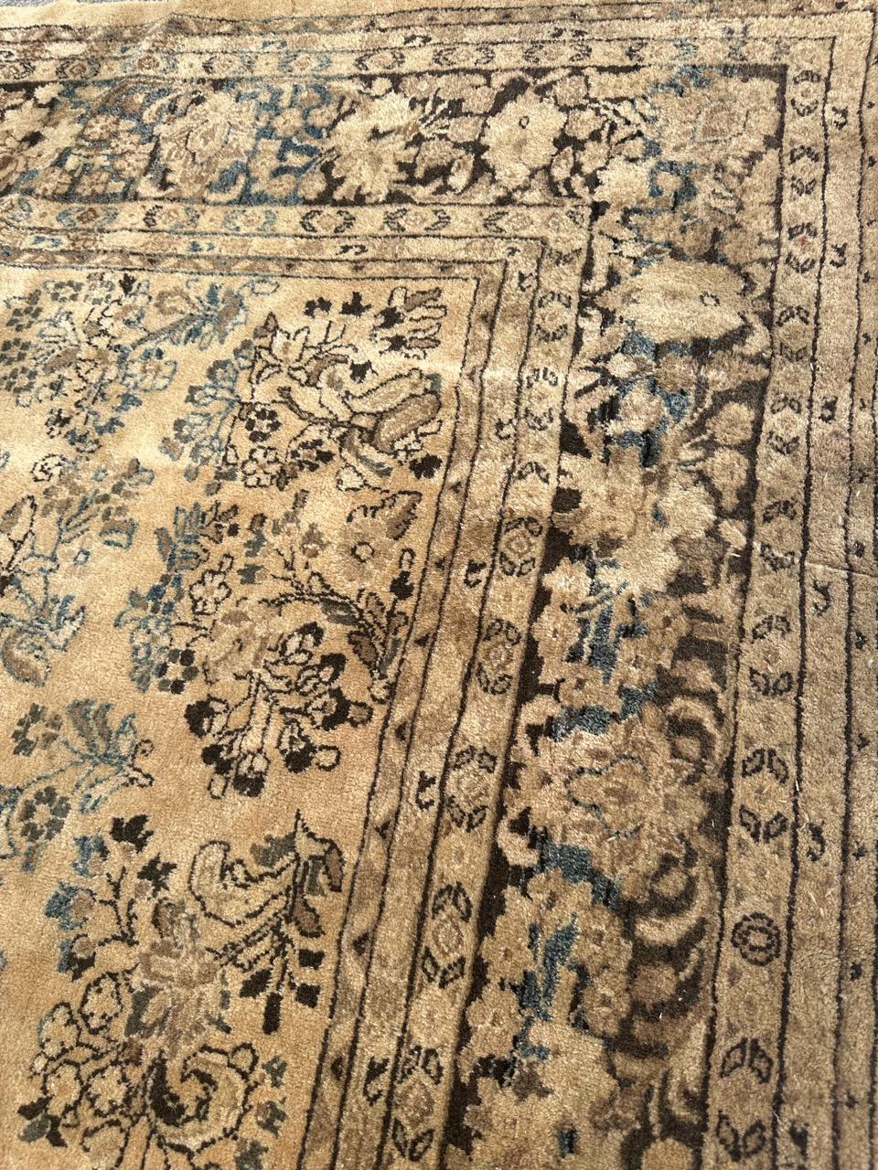 Bobyrug’s Pretty large antique yazd rug  For Sale 4