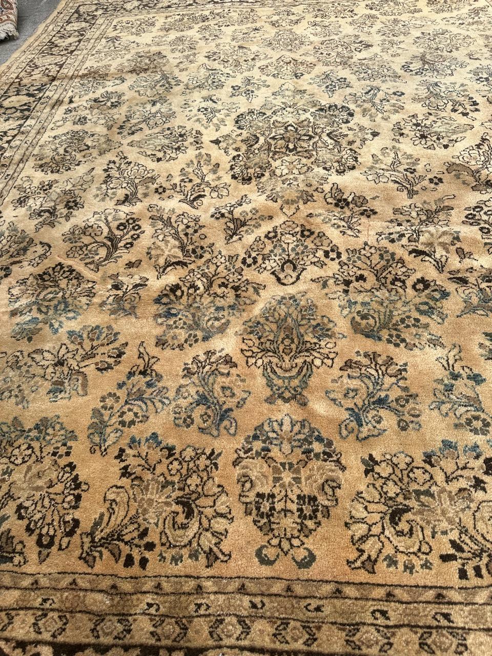Bobyrug’s Pretty large antique yazd rug  For Sale 5