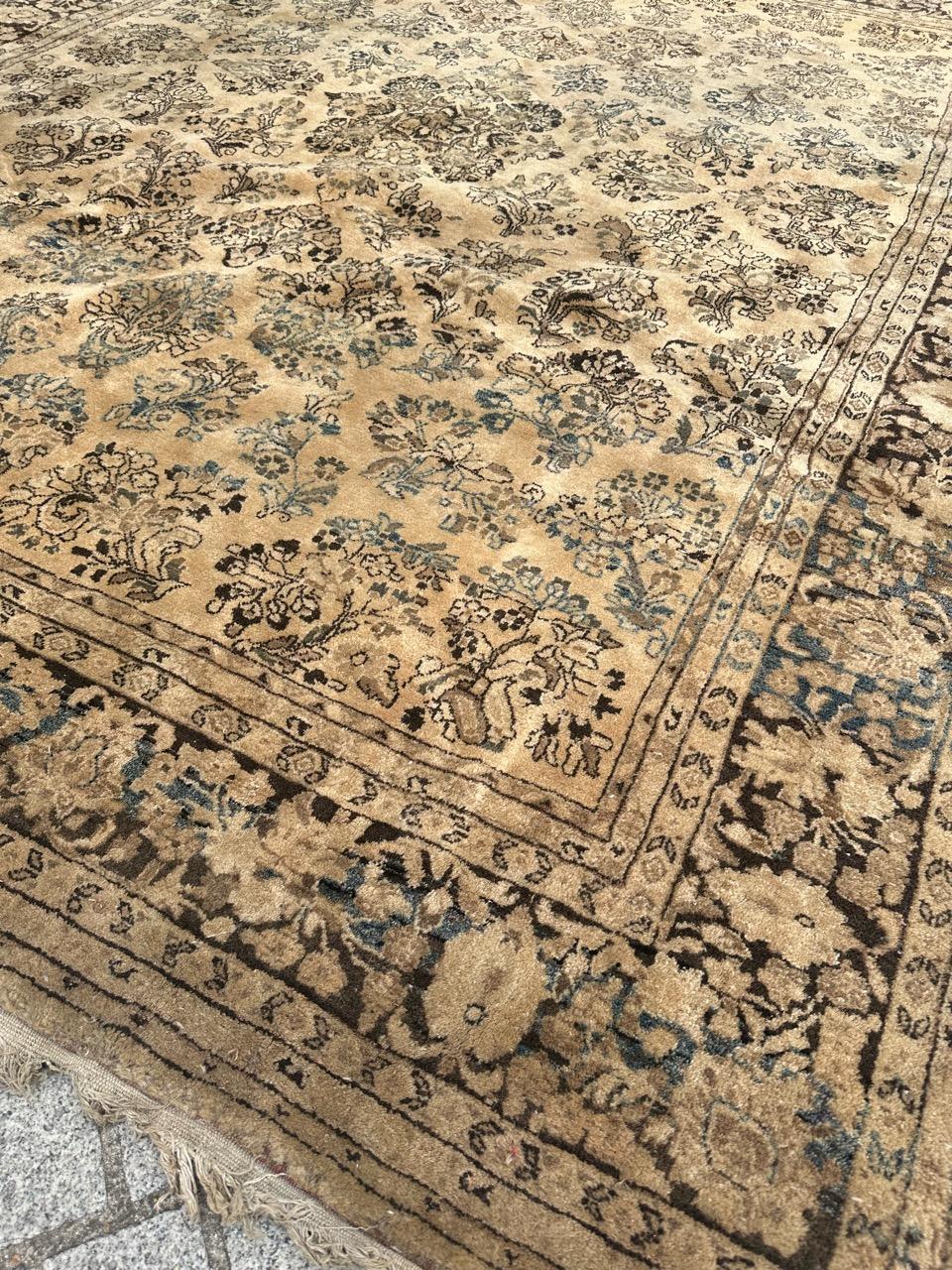 Bobyrug’s Pretty large antique yazd rug  For Sale 9