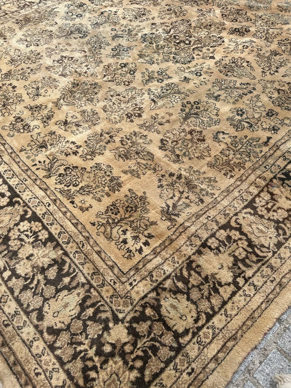 Kirman Bobyrug’s Pretty large antique yazd rug  For Sale