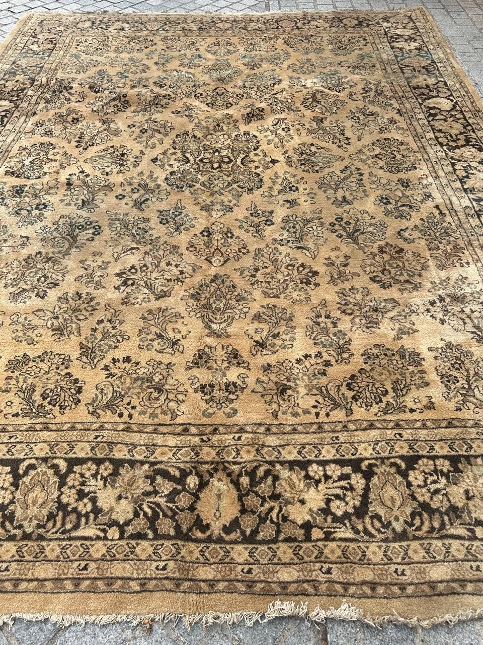 Asian Bobyrug’s Pretty large antique yazd rug  For Sale