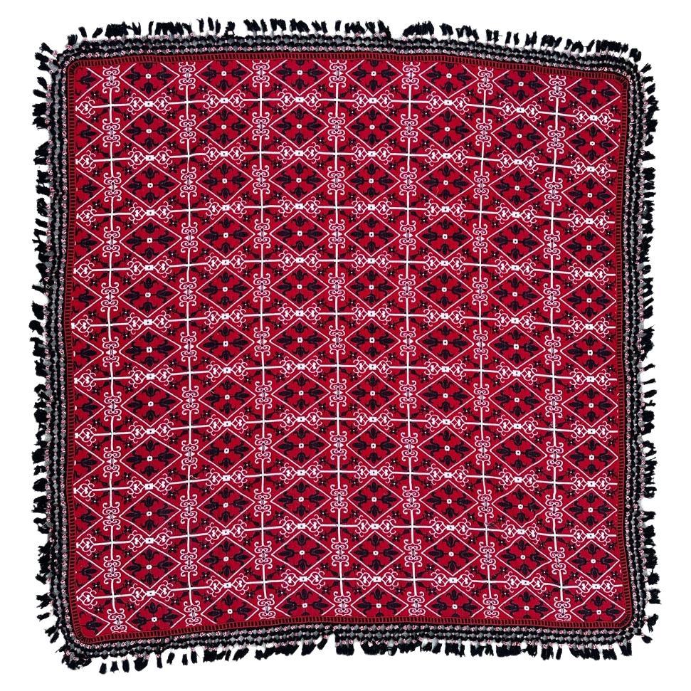 Schöner großer quadratischer doppelseitiger Jacquard-Teppich oder Deckel im Angebot