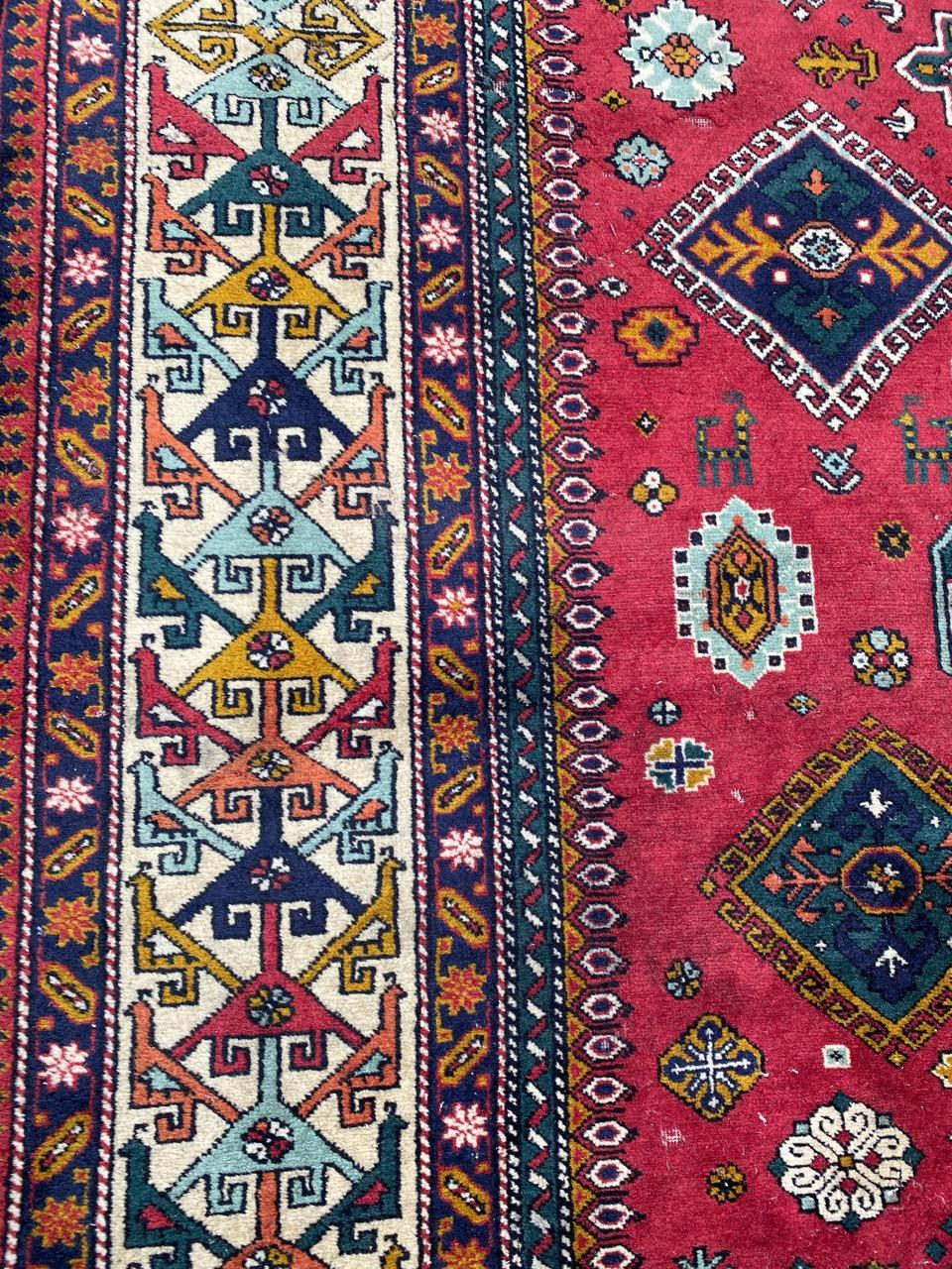Bobyrug’s Pretty Large Vintage Caucasian Azerbaïdjan Rug For Sale 6