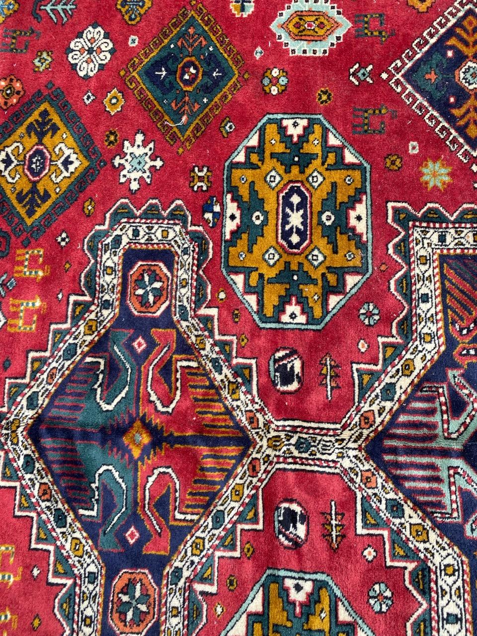 Bobyrug’s Pretty Large Vintage Caucasian Azerbaïdjan Rug For Sale 10