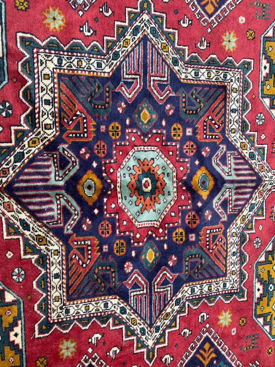 Wool Bobyrug’s Pretty Large Vintage Caucasian Azerbaïdjan Rug For Sale