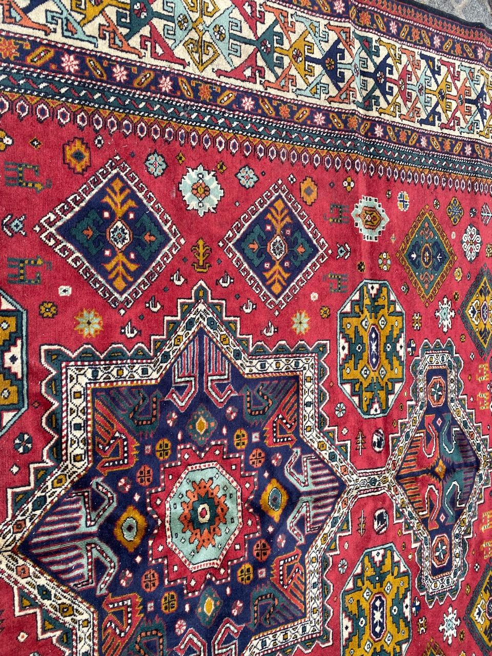 Bobyrug’s Pretty Large Vintage Caucasian Azerbaïdjan Rug For Sale 1