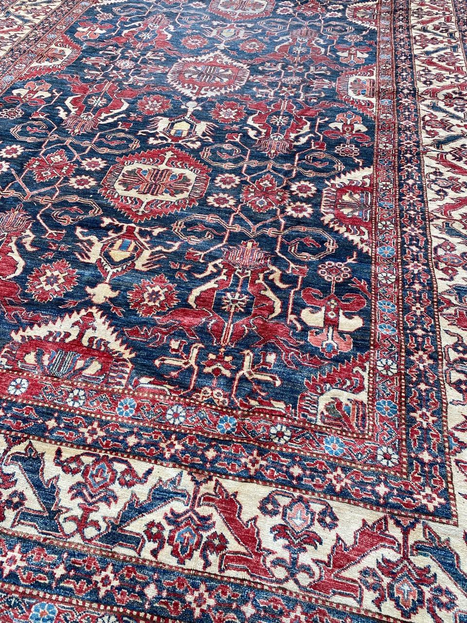 Very beautiful late 20th century Persian mahal design Chobi rug with beautiful decorative design and nice colors, entirely hand knotted with wool velvet on cotton foundation.

✨✨✨
