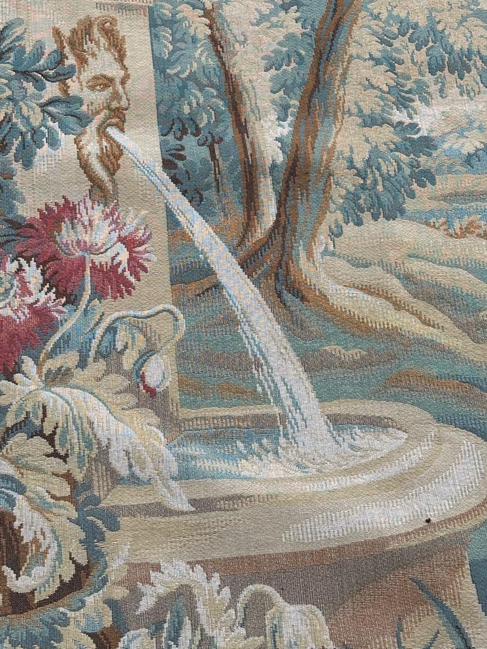 20th Century Pretty large vintage French Aubusson style Jacquard Tapestry  « dog on standby» For Sale