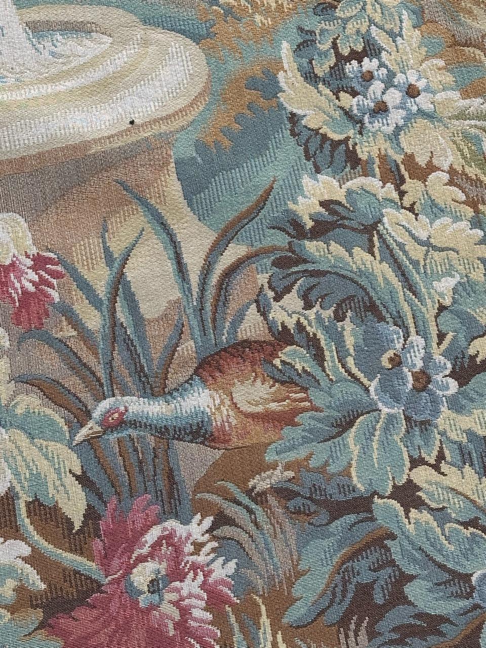 Pretty large vintage French Aubusson style Jacquard Tapestry  « dog on standby» For Sale 1