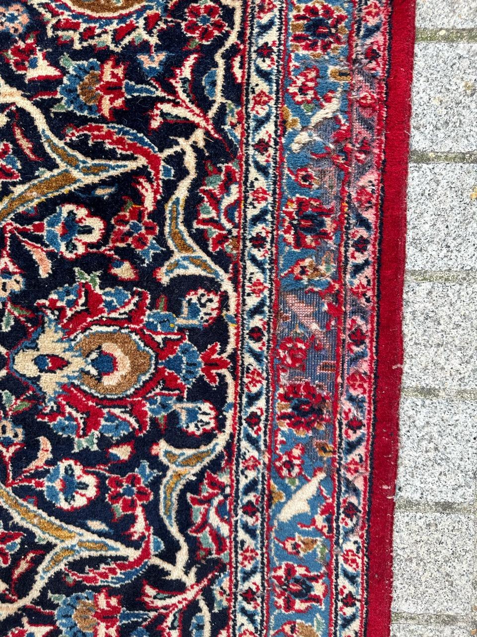 Tappeto vintage in stile Kashan di Bobyrug, piuttosto grande in vendita 9